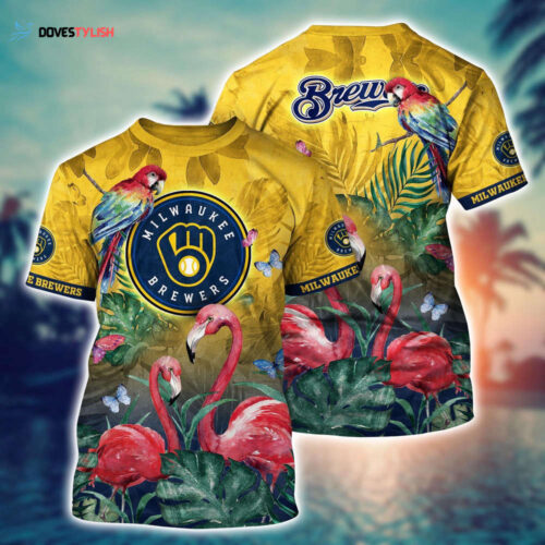 MLB Milwaukee Brewers 3D T-Shirt Signature Style For Fans Baseball