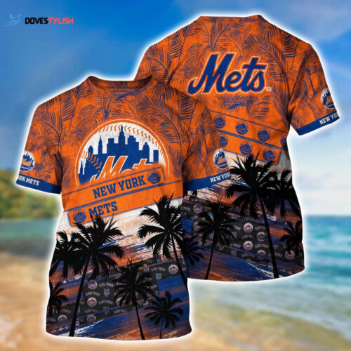 MLB New York Mets 3D T-Shirt Sporty Chic For Fans Sports