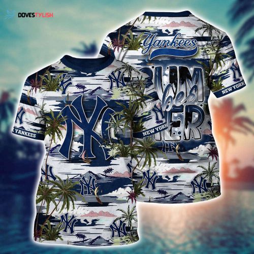 MLB New York Yankees 3D T-Shirt Blossom Bliss Fusion For Fans Sports