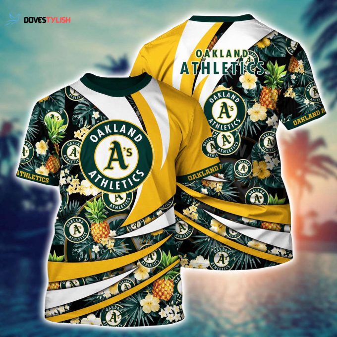 MLB Oakland Athletics 3D T-Shirt Athletic Aura For Fans Baseball