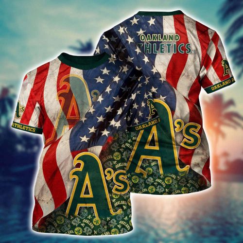 MLB Oakland Athletics 3D T-Shirt Blossom Bliss Fusion For Fans Sports