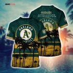 MLB Oakland Athletics 3D T-Shirt Casual Style For Fans Sports