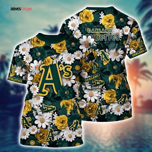 MLB Oakland Athletics 3D T-Shirt Blossom Bliss Fusion For Fans Sports