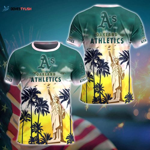 MLB Oakland Athletics 3D T-Shirt Tropical Elegance For Fans Sports
