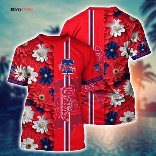 MLB Philadelphia Phillies 3D T-Shirt Flower Tropical For Sports Enthusiasts