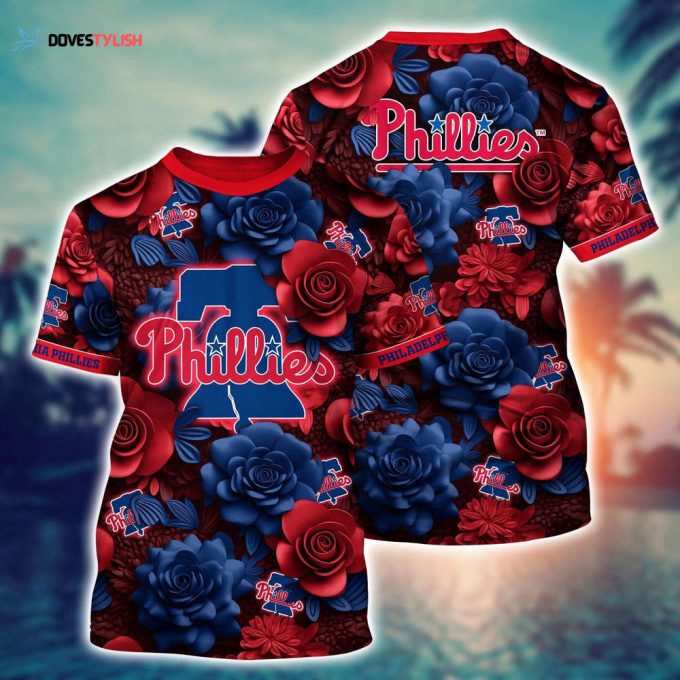 MLB Philadelphia Phillies 3D T-Shirt Tropical Trends For Fans Sports