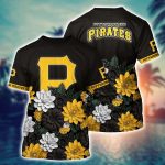 MLB Pittsburgh Pirates 3D T-Shirt Floral Vibes For Fans Sports