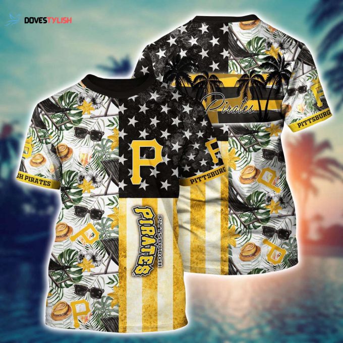 MLB Pittsburgh Pirates 3D T-Shirt Tropical Triumph Threads For Fans Sports