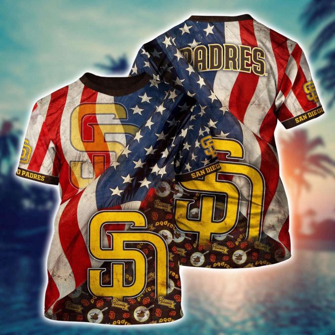 MLB San Diego Padres 3D T-Shirt Blossom Bliss Fusion For Fans Sports