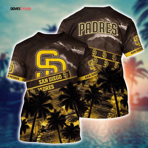 MLB San Diego Padres 3D T-Shirt Signature Style For Fans Baseball