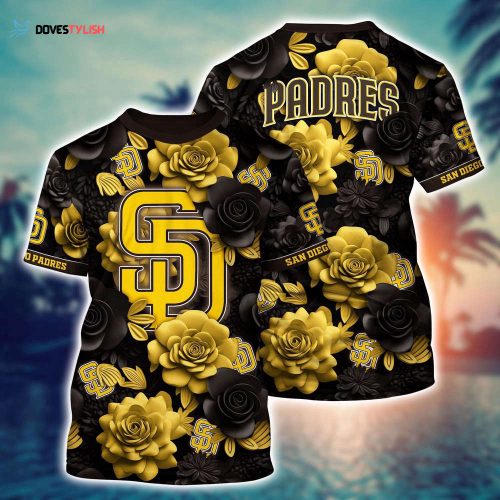 MLB San Diego Padres 3D T-Shirt Tropical Trends For Fans Sports