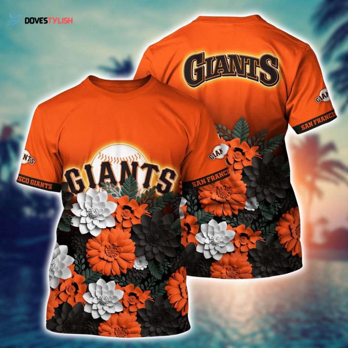 MLB San Francisco Giants 3D T-Shirt Floral Vibes For Fans Sports
