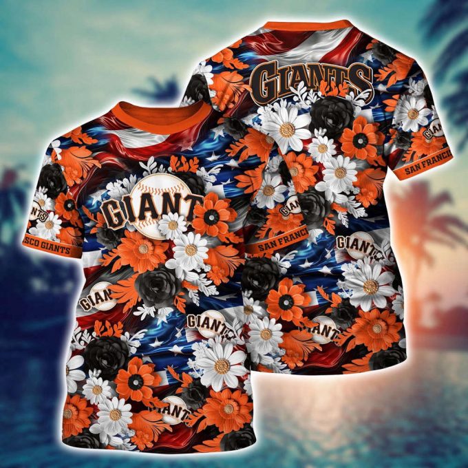 MLB San Francisco Giants 3D T-Shirt Tropical Tranquility Bloom For Fans Sports
