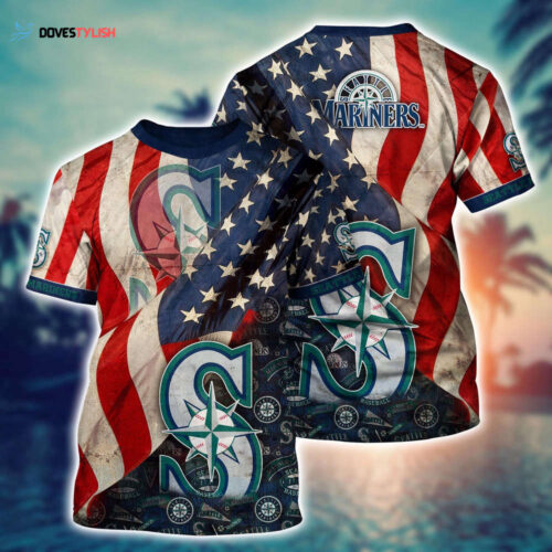 MLB Seattle Mariners 3D T-Shirt Blossom Bliss Fusion For Fans Sports