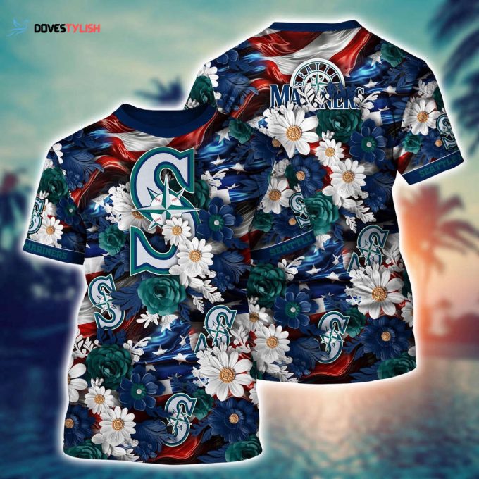 MLB Seattle Mariners 3D T-Shirt Tropical Tranquility Bloom For Fans Sports