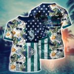 MLB Seattle Mariners 3D T-Shirt Tropical Triumph Threads For Fans Sports