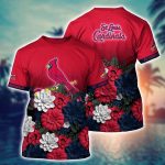 MLB St. Louis Cardinals 3D T-Shirt Floral Vibes For Fans Sports