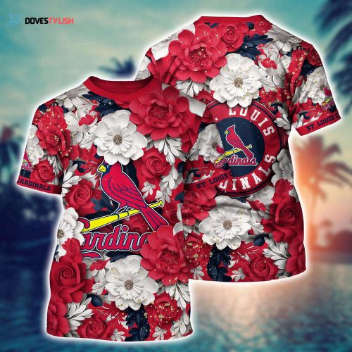 MLB St. Louis Cardinals 3D T-Shirt Flower Tropical For Sports Enthusiasts