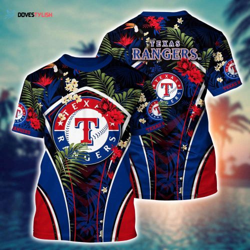MLB Texas Rangers 3D T-Shirt Champion Comfort For Fans Baseball