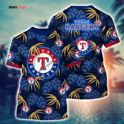 MLB Texas Rangers 3D T-Shirt Chic Athletic Elegance For Fans Baseball