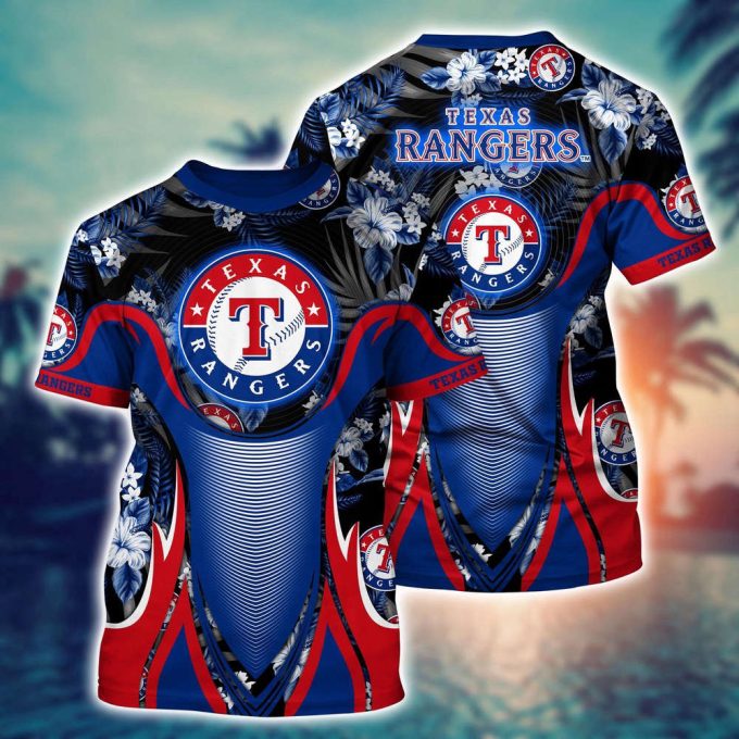 MLB Texas Rangers 3D T-Shirt Champion Comfort For Fans Sports