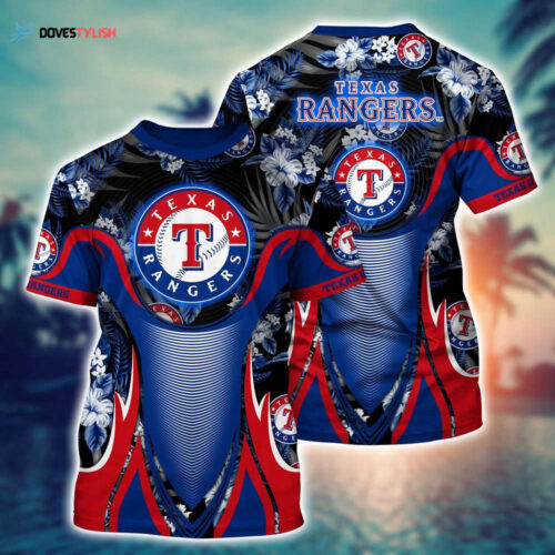 MLB Texas Rangers 3D T-Shirt Champion Comfort For Fans Sports