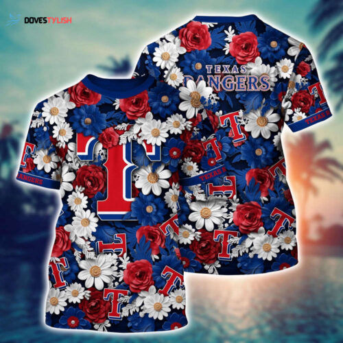 MLB Texas Rangers 3D T-Shirt Sunset Slam Serenade For Fans Sports