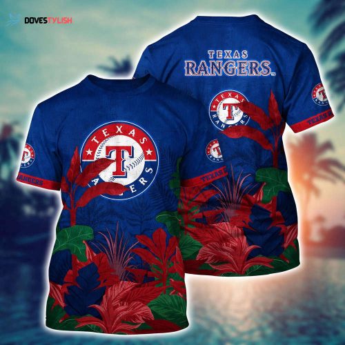 MLB Texas Rangers 3D T-Shirt Chic Athletic Elegance For Fans Baseball