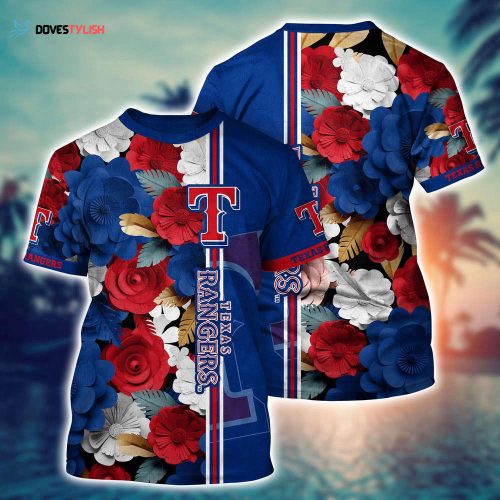 MLB Texas Rangers 3D T-Shirt Tropical Triumph Threads For Fans Sports