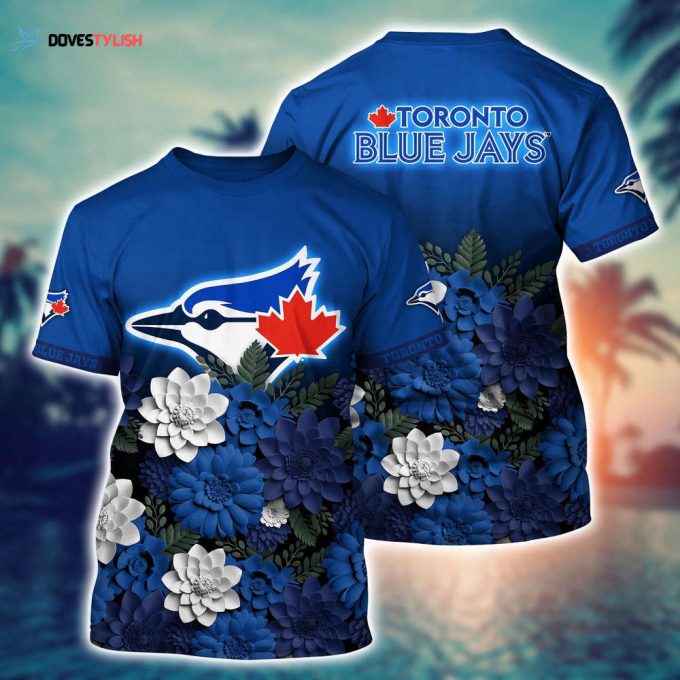 MLB Toronto Blue Jays 3D T-Shirt Floral Vibes For Fans Sports