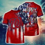MLB Washington Nationals 3D T-Shirt Baseball Bloom Burst For Fans Sports