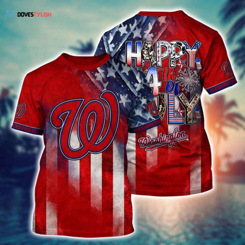 MLB Washington Nationals 3D T-Shirt Baseball Bloom Burst For Fans Sports