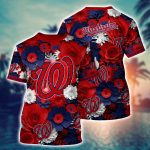 MLB Washington Nationals 3D T-Shirt Sunset Slam Chic For Fans Sports