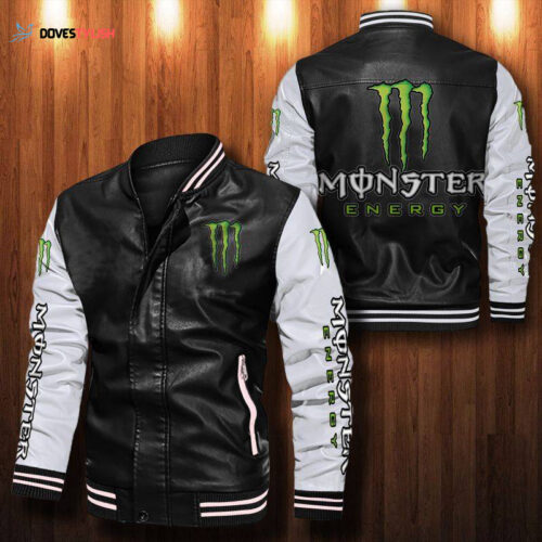 Monster Energy Leather Bomber Jacket