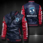 Montpellier Herault Rugby Leather Bomber Jacket