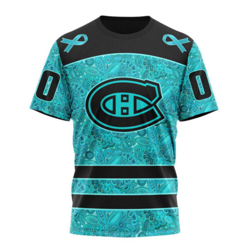 Montreal Canadiens Special Design Fight Ovarian Cancer Unisex T-Shirt For Fans Gifts 2024