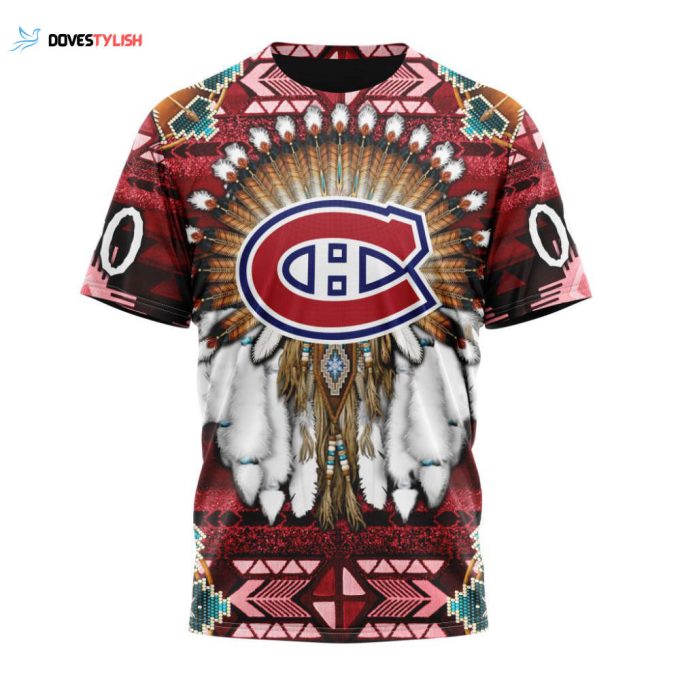 Montreal Canadiens Special Native Costume Design Unisex T-Shirt For Fans Gifts 2024
