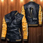 Mustang Svt Cobra Logo On Leather Bomber Jacket