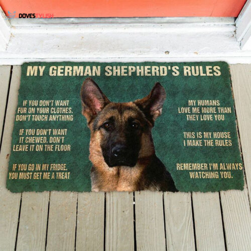 My German Shepherd’s Rules Doormat Welcome Mat Housewarming Gift Home Decor Funny Doormat Gift For Dog Lovers