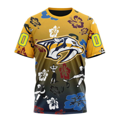 Nashville Predators Hawaiian Style Designs Unisex T-Shirt For Fans Gifts 2024