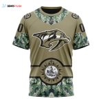 Nashville Predators Military Camo With City Or State Flag Unisex T-Shirt For Fans Gifts 2024