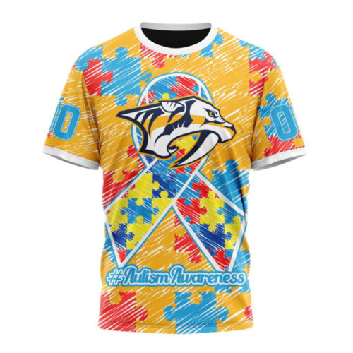 Nashville Predators Special Autism Awareness Month Unisex T-Shirt For Fans Gifts 2024