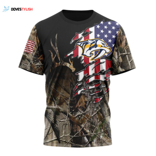 Nashville Predators Special Camo Realtree Hunting Unisex T-Shirt For Fans Gifts 2024