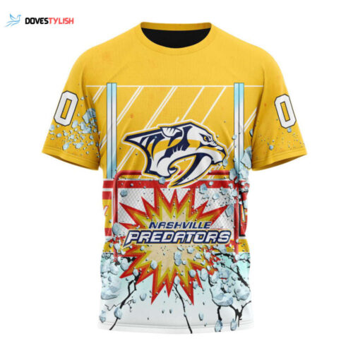 Nashville Predators With Ice Hockey Arena Unisex T-Shirt For Fans Gifts 2024
