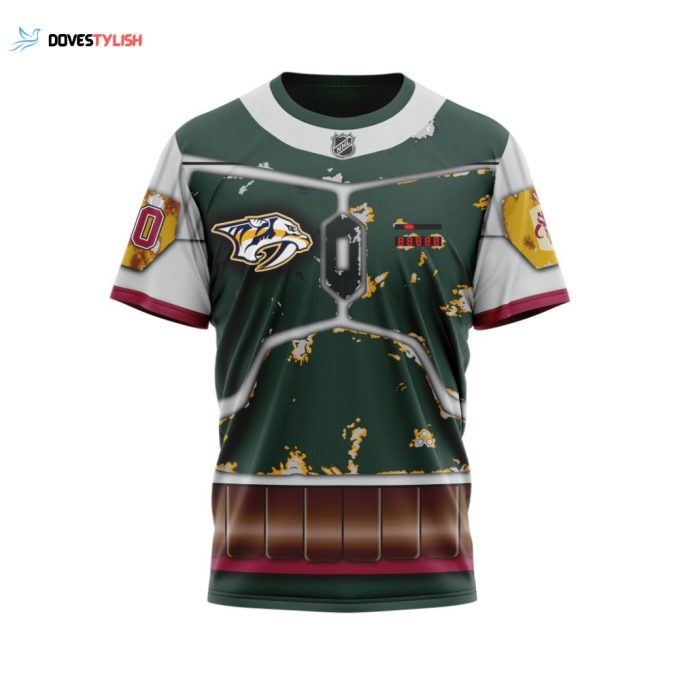 Nashville Predators X Boba Fett’s Armor Unisex T-Shirt For Fans Gifts 2024