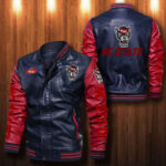 Nc State Wolfpack Leather Bomber Jacket