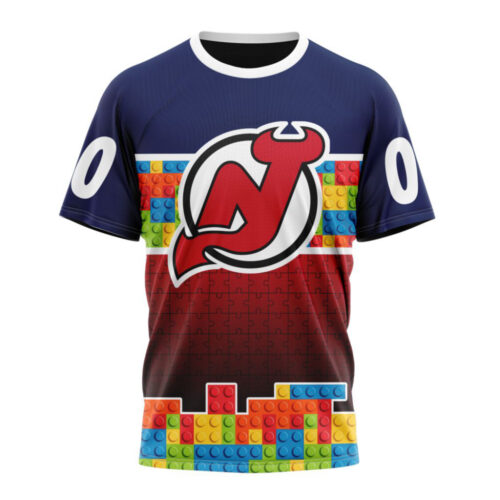 New Jersey Devils Autism Awareness Design Unisex T-Shirt For Fans Gifts 2024