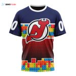New Jersey Devils Autism Awareness Design Unisex T-Shirt For Fans Gifts 2024