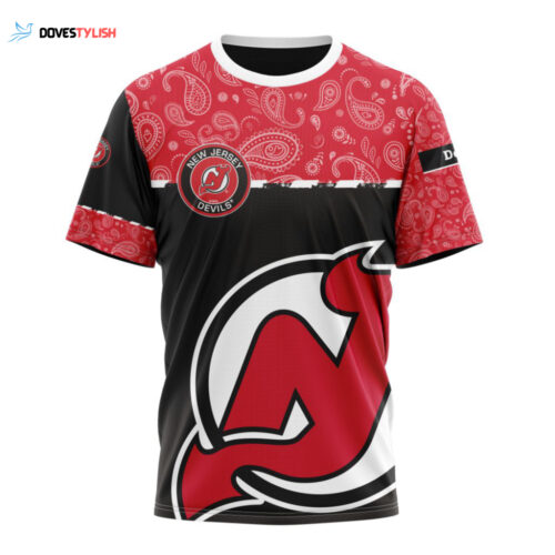New Jersey Devils Specialized Hockey With Paisley Unisex T-Shirt For Fans Gifts 2024