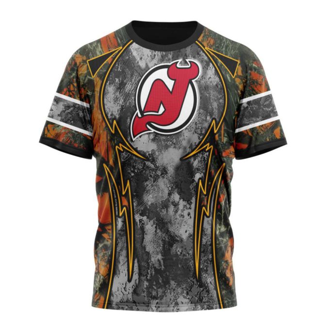 New Jersey Devils With Camo Concepts For Hungting In Forest Unisex T-Shirt For Fans Gifts 2024